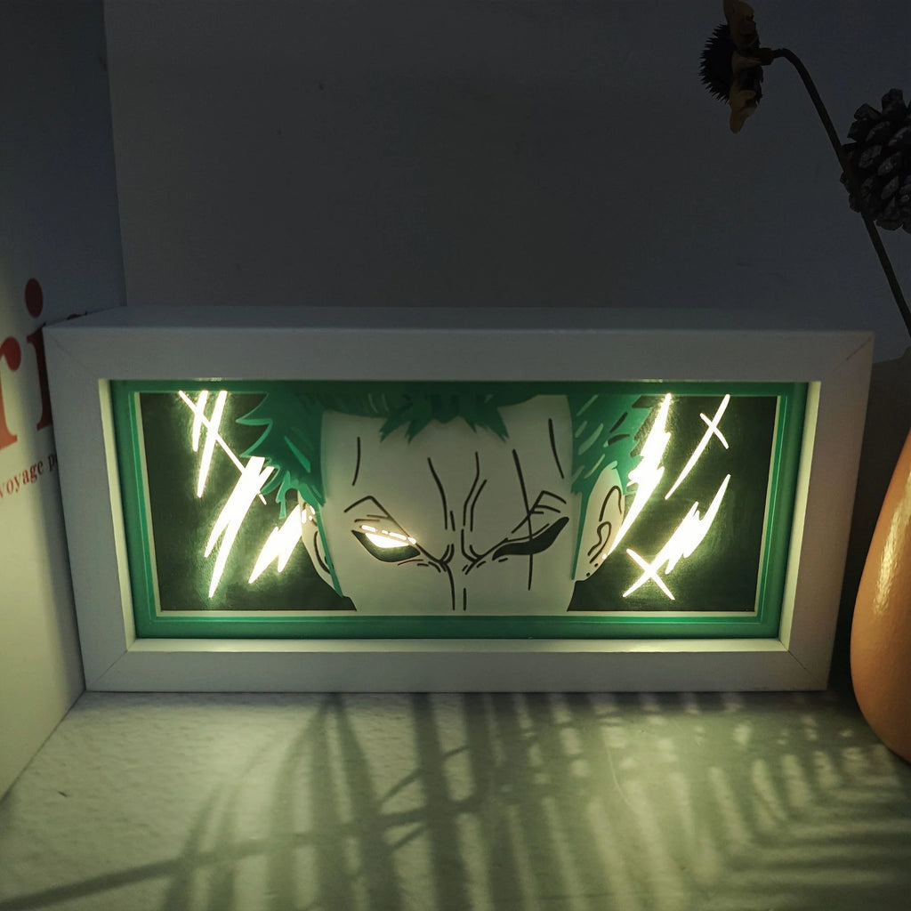 One Piece Paper Carving LED Lamp – Zoro, Luffy & Chopper Night Light