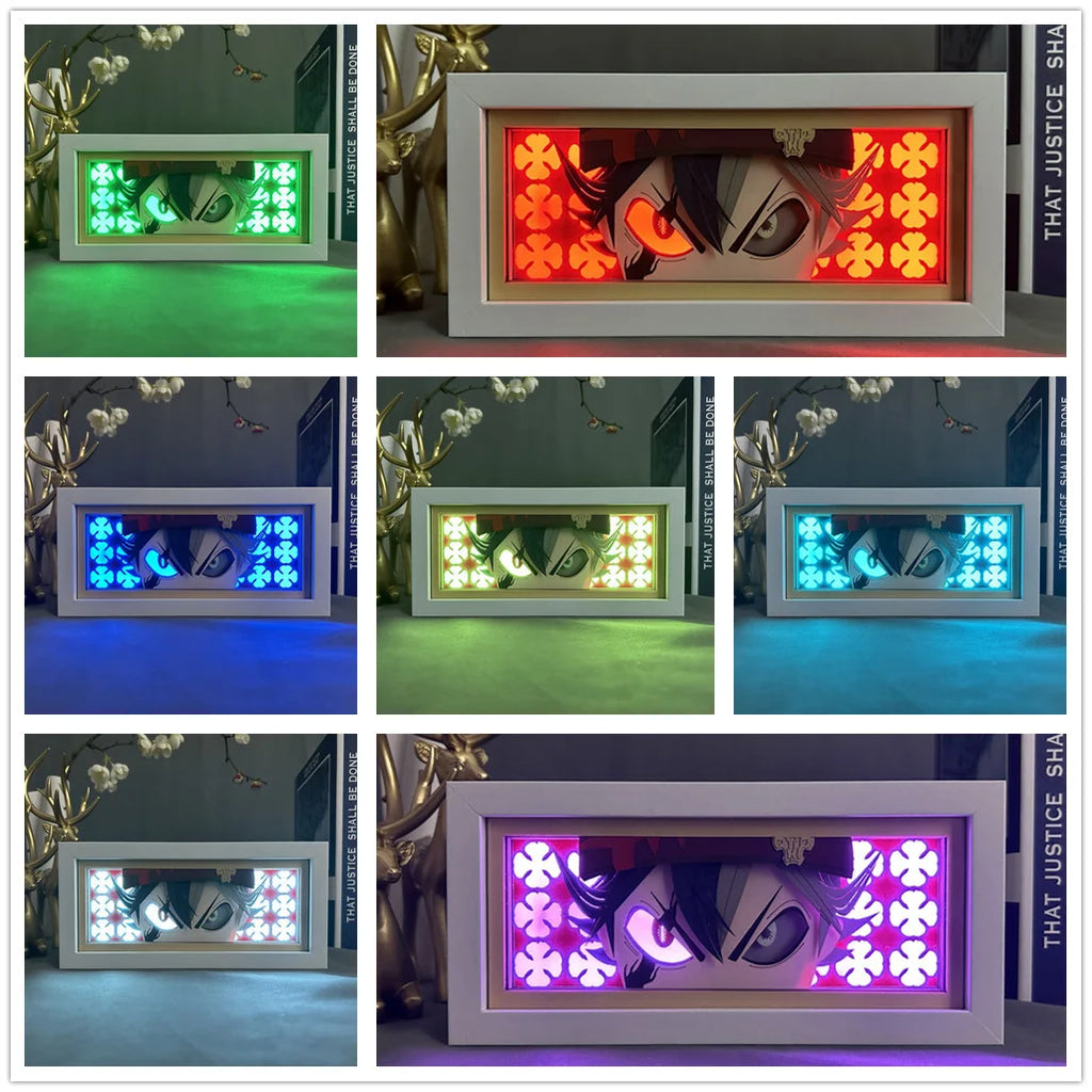 Black Clover Asta Paper Carving LED Lamp – 3D Night Light