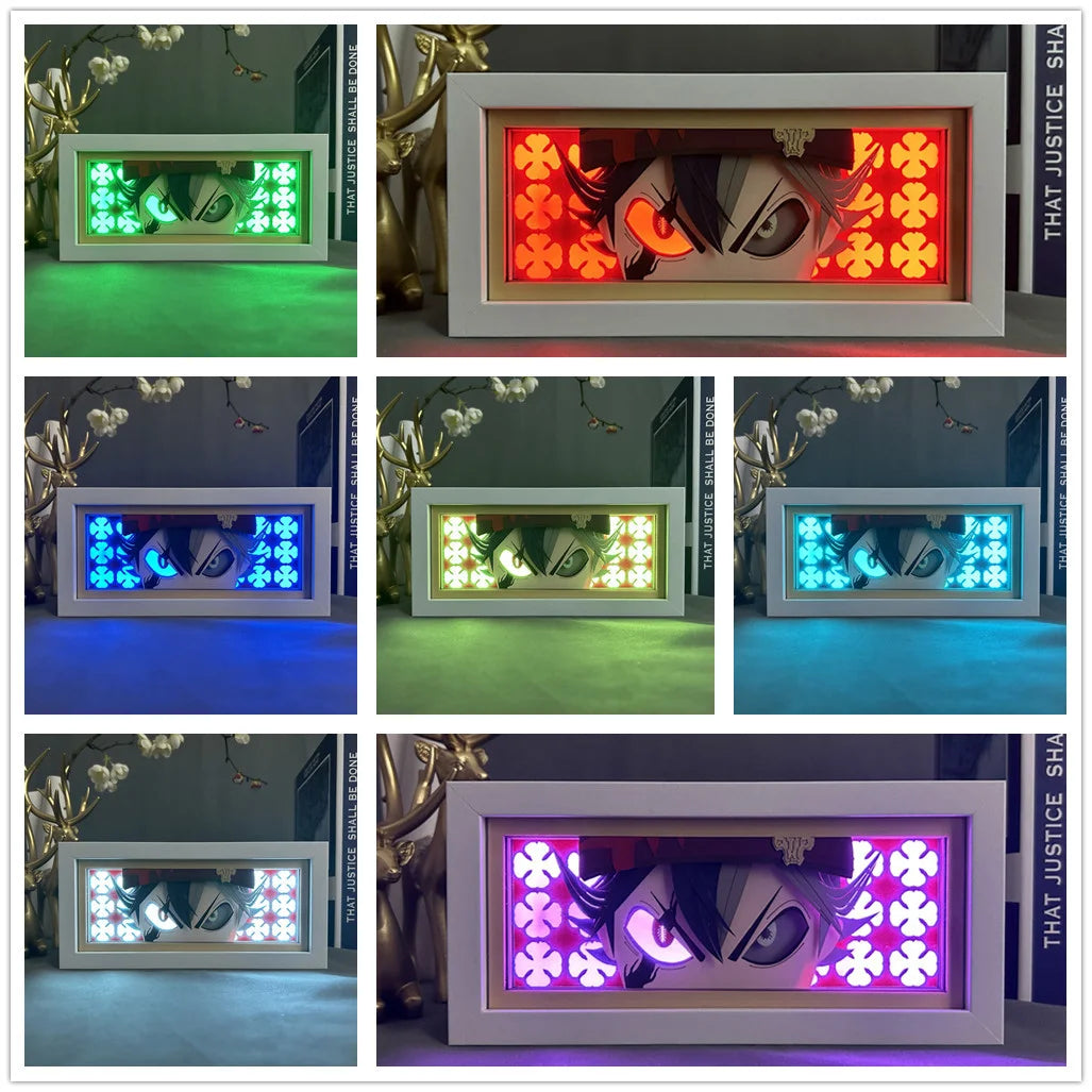 Black Clover Asta Paper Carving LED Lamp – 3D Night Light