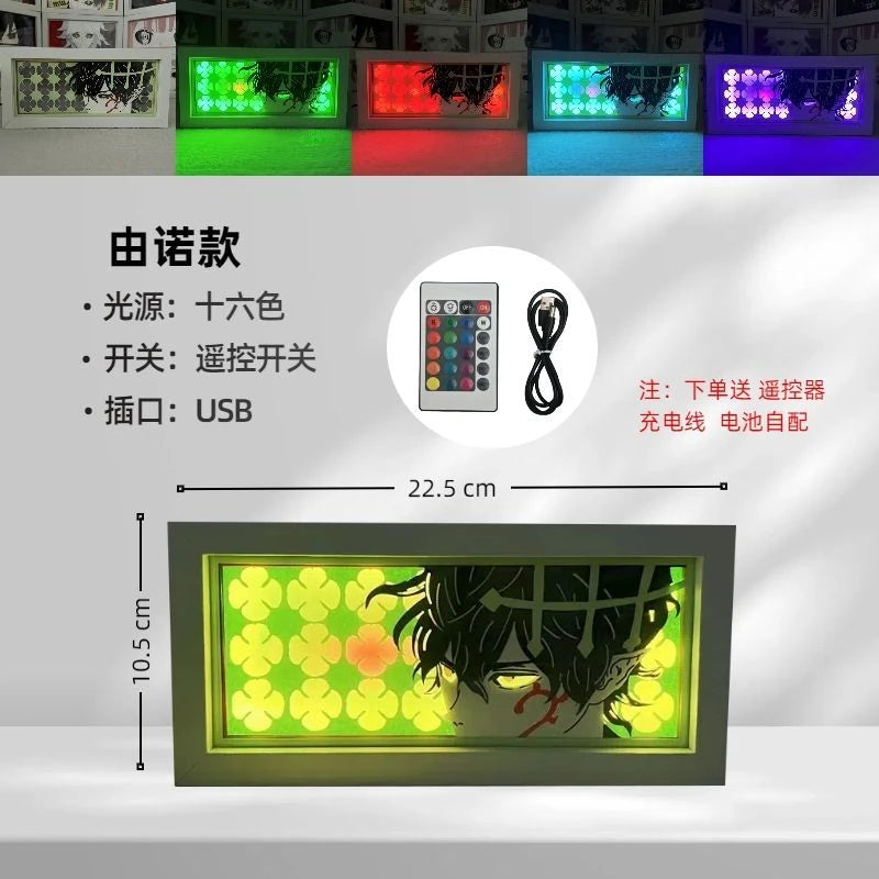 Black Clover Asta Paper Carving LED Lamp – 3D Night Light